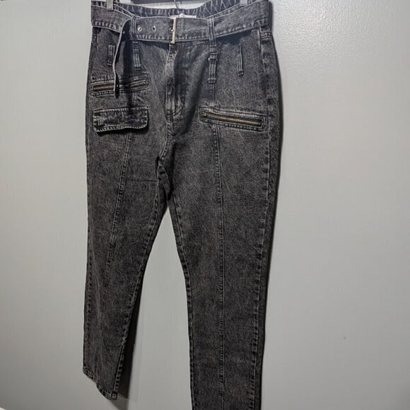 VNTG Misslook Denim Black Distressed Straight Jeans Size XL - Picture 3 of 5